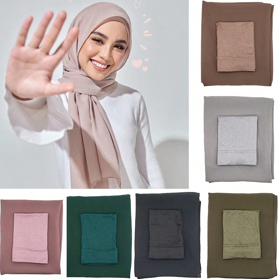 Women Fashion Wear - 2-delig dames hijab sjaal en muts