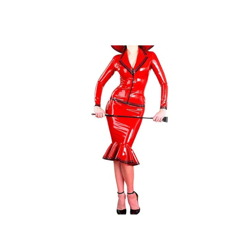 Xxl Women Fashion - Latexjurk Rubber Rood Stijlvol Mooie Damesmode