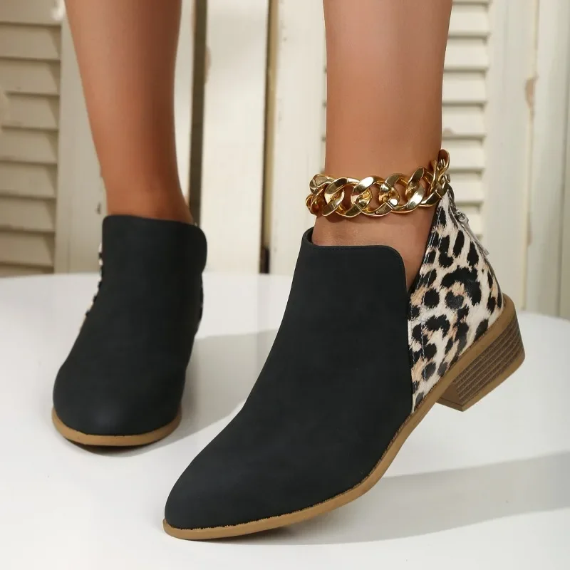 Women'S Fashion Ugg Boots - Nieuwe Mode Patchwork Luipaard Enkellaarzen Vrouwen