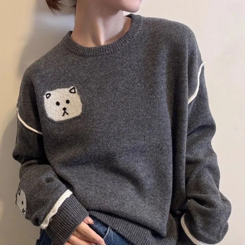 Xxl Women Fashion - Dames gebreide trui met ronde hals,