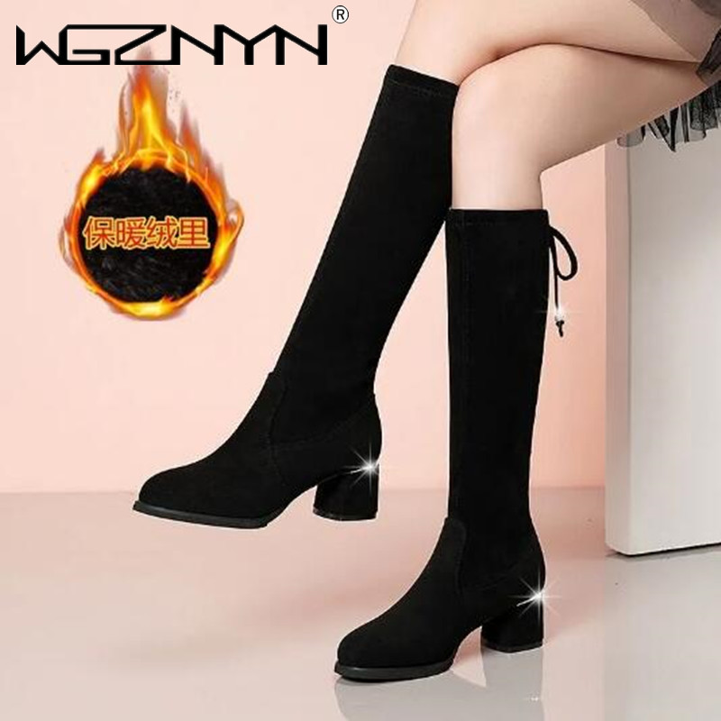 Women'S Fashion Winter 2025 - Vrouwen Herfst Winter Zwarte Knie Laarzen