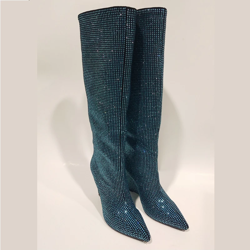 Women'S Fashion Show 2022 - 2022 Nieuwe Winter Strass Leren Dameslaarzen
