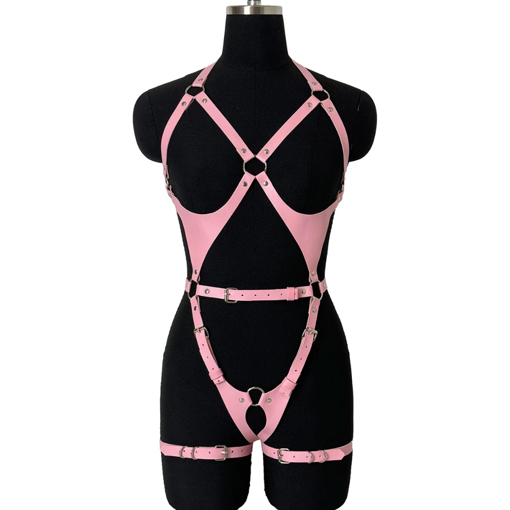Women'S Fashion Harness - Mode volledige lichaamsharnasriem voor dames PU-leer