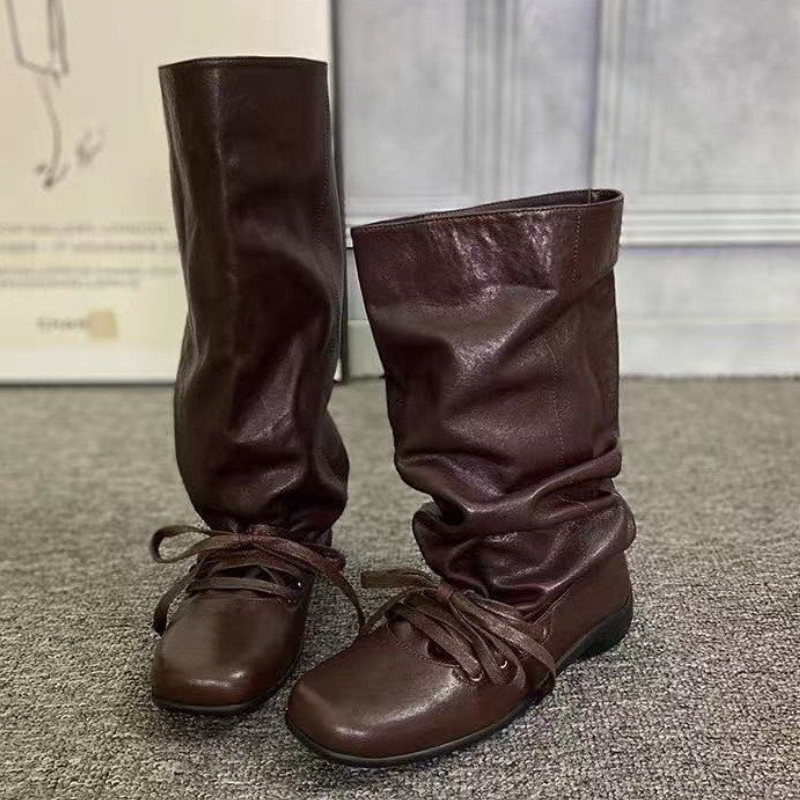 Women'S Fashion Winter 2025 - Flats Dames Hoge Laarzen Designer Hoge
