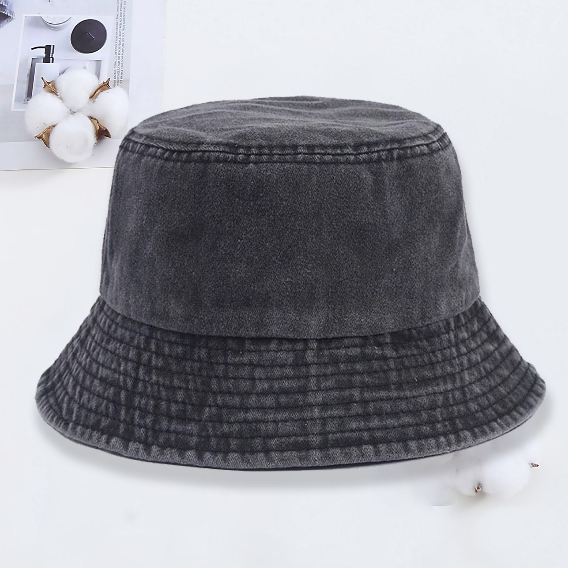 Denim bucket hat met custom lo - Women Fashion Logo recensie en prijs