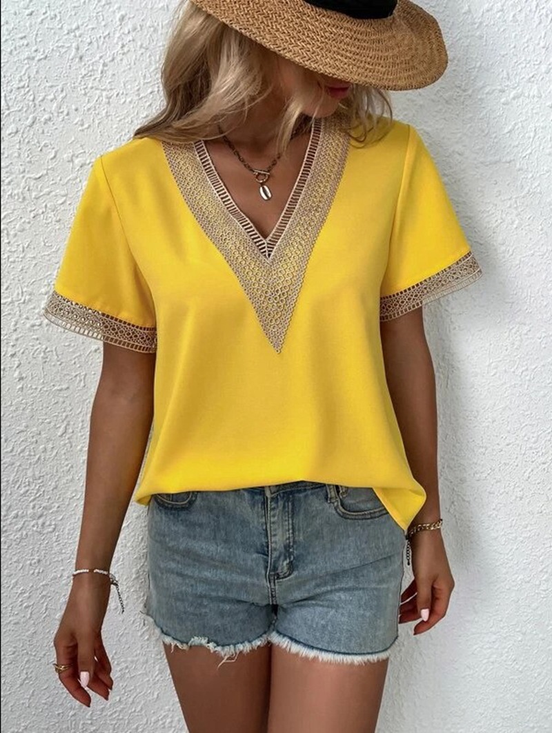 Elegante blouse mode korte mou - Xxl Women Fashion recensie en prijs