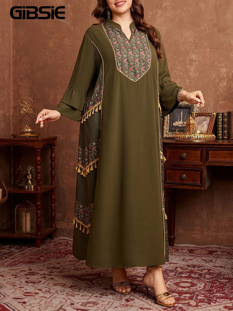GIBSIE Plus Size Etnische Stij - Maxi Dress Boho recensie en prijs